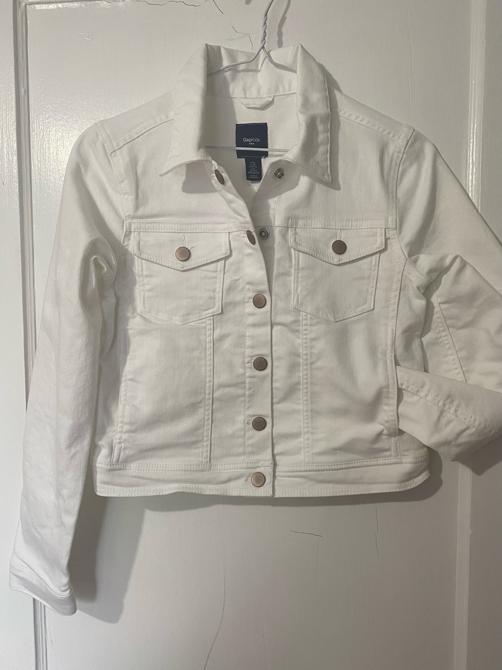 GAP White Denim Jacket with Metal Buttons